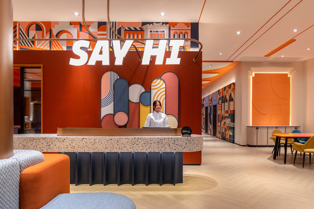 The moment you step into Lyf, you're invited to engage at SAY HI, the brand's signature reception experience