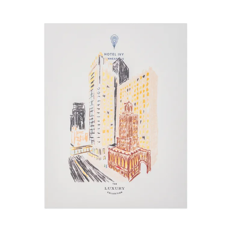 Artwork inspired by the Palace Hotel in San Francisco (Image credit: Courtesy of The Luxury Collection and Michael McGregor)
